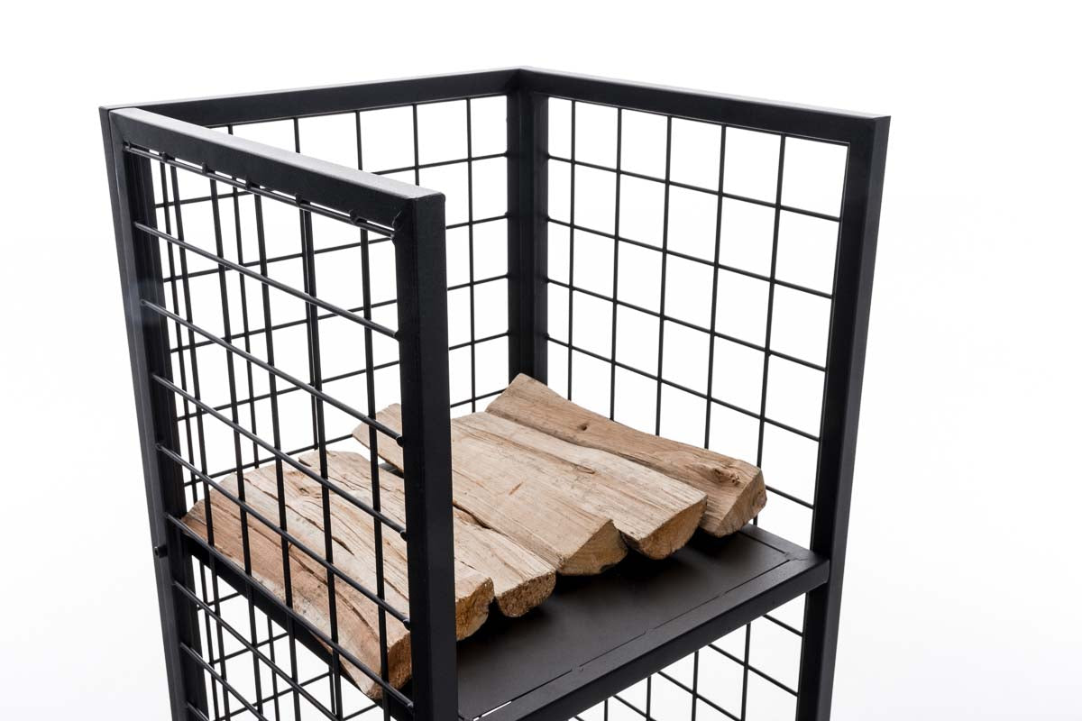 ​​Brandhoutrek Forrest,120 x 40 x 40 cm metaal zwart schwarz