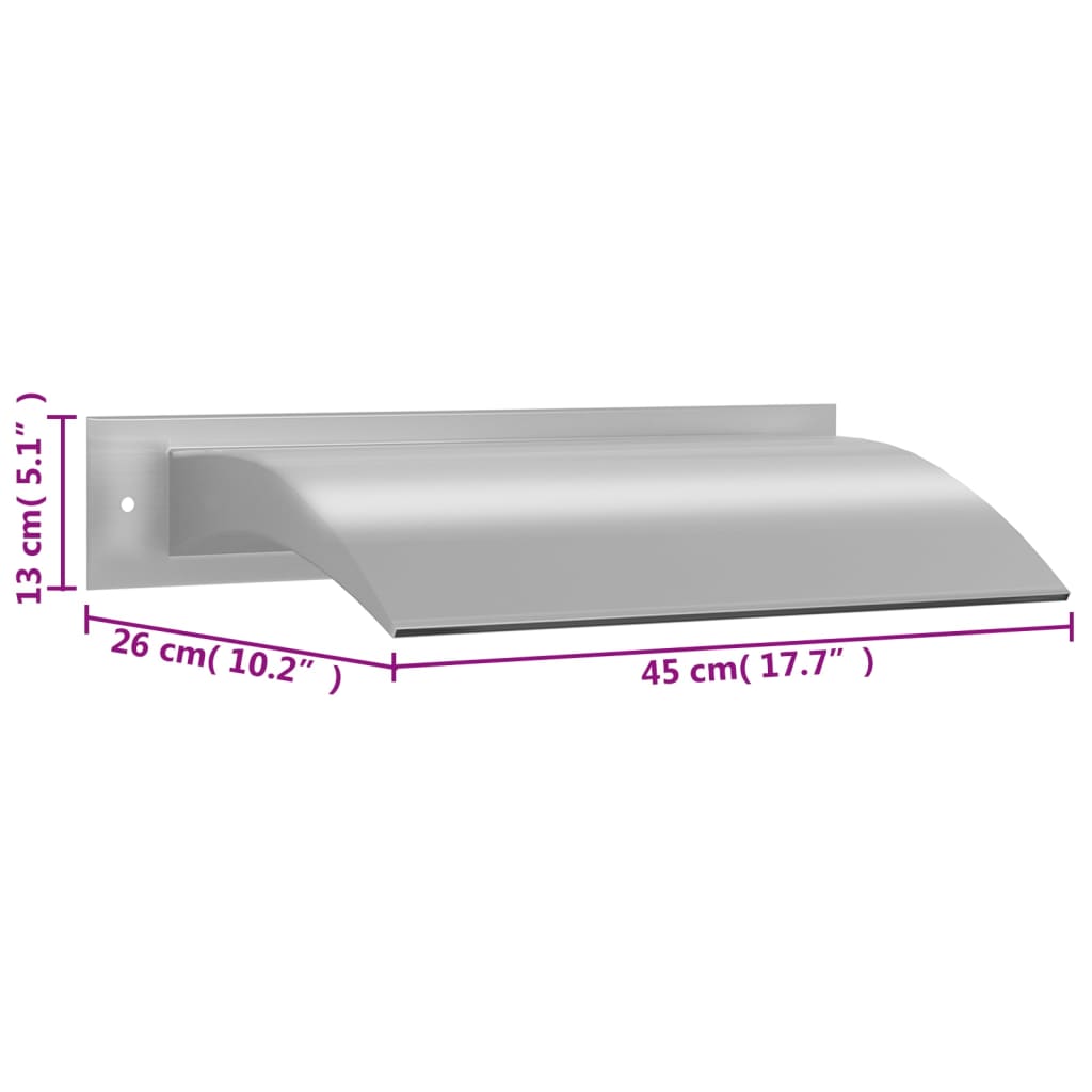 vidaXL Zwembadfontein 45x26x13 cm roestvrij staal zilverkleurig