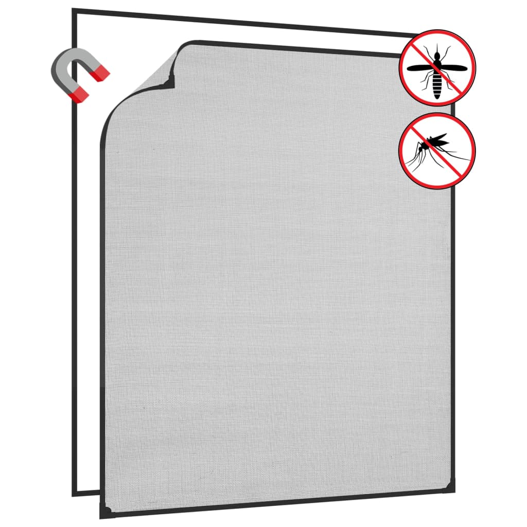 vidaXL Raamhor magnetisch 80x140 cm glasvezel antracietkleurig
