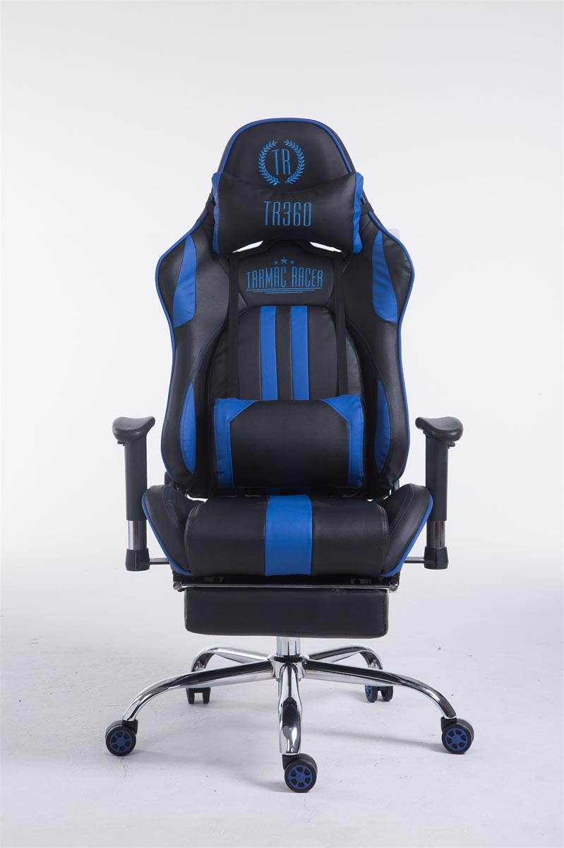 Racing bureaustoel Limit zwart/blauw,met voetensteun schwarz/blau