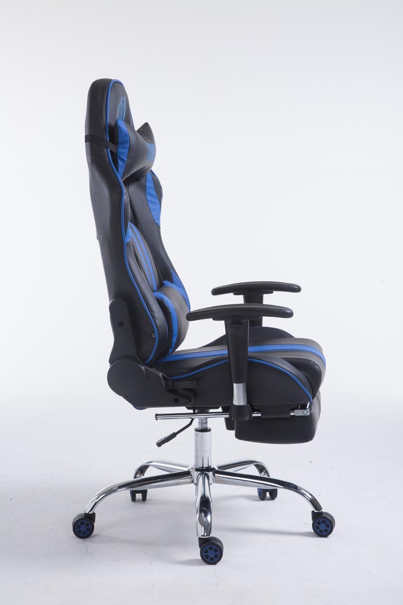 Racing bureaustoel Limit zwart/blauw,met voetensteun schwarz/blau