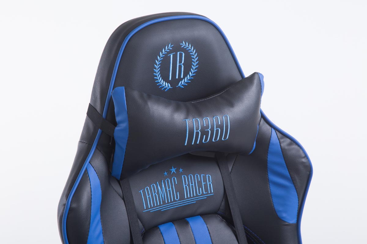 Racing bureaustoel Limit zwart/blauw,met voetensteun schwarz/blau
