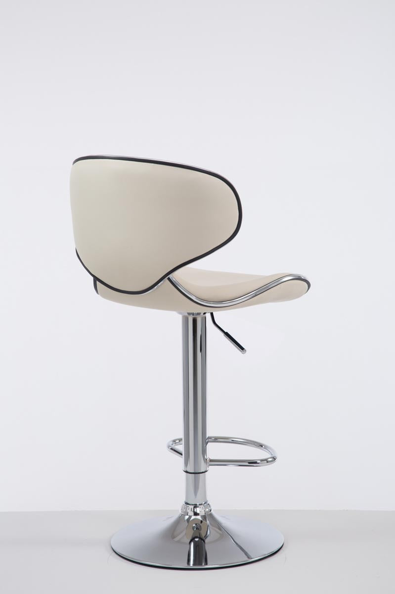 Barkruk Las Vegas Kunstleer creme,chroom creme