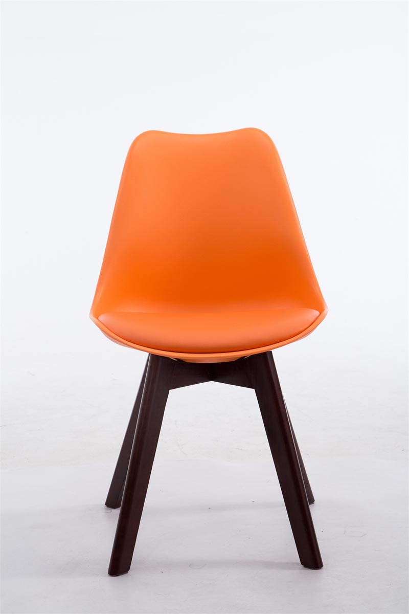 Eetkamerstoel Borneo V2 Kunstleer oranje,walnoot orange