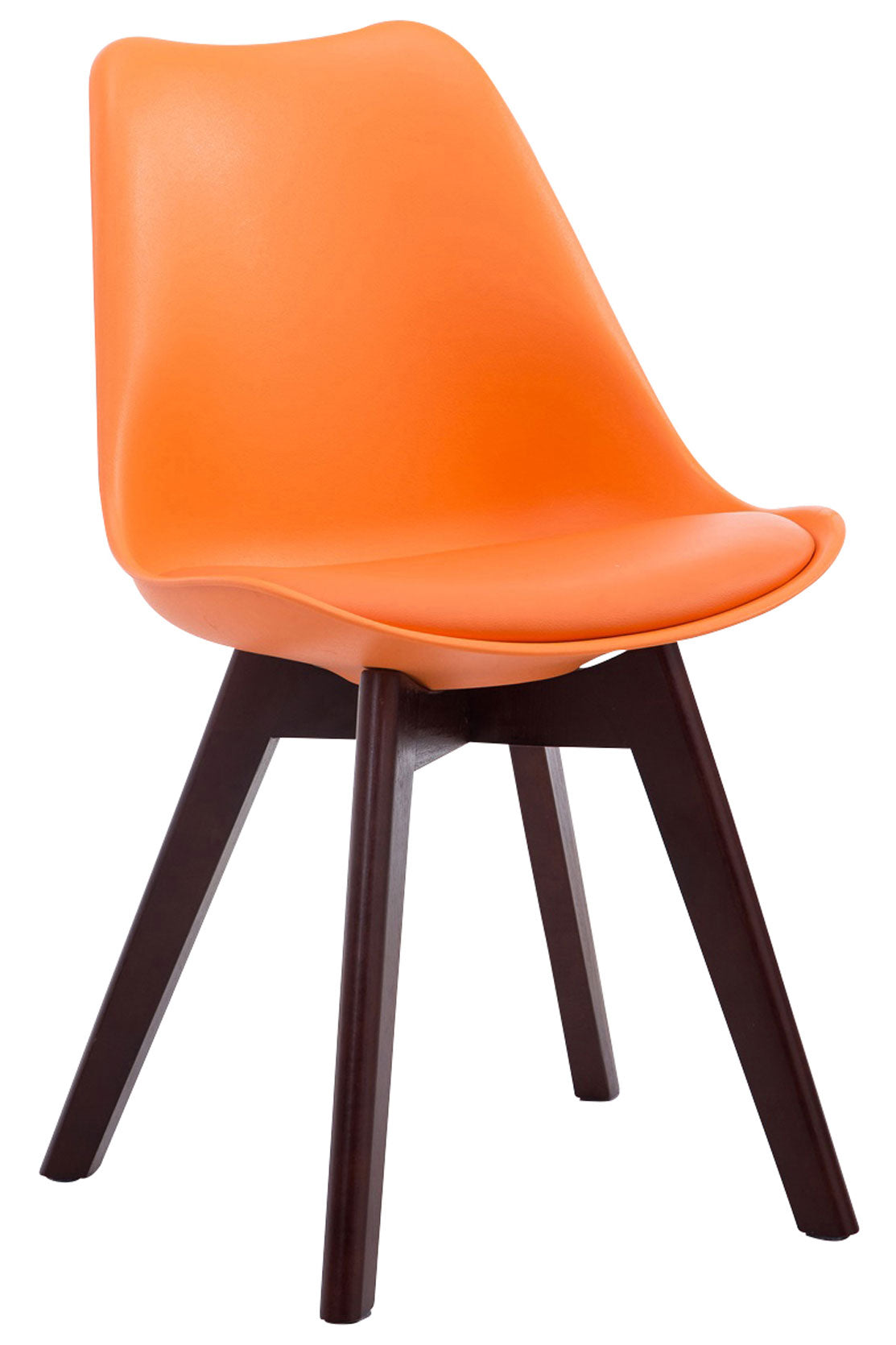 Eetkamerstoel Borneo V2 Kunstleer oranje,walnoot orange