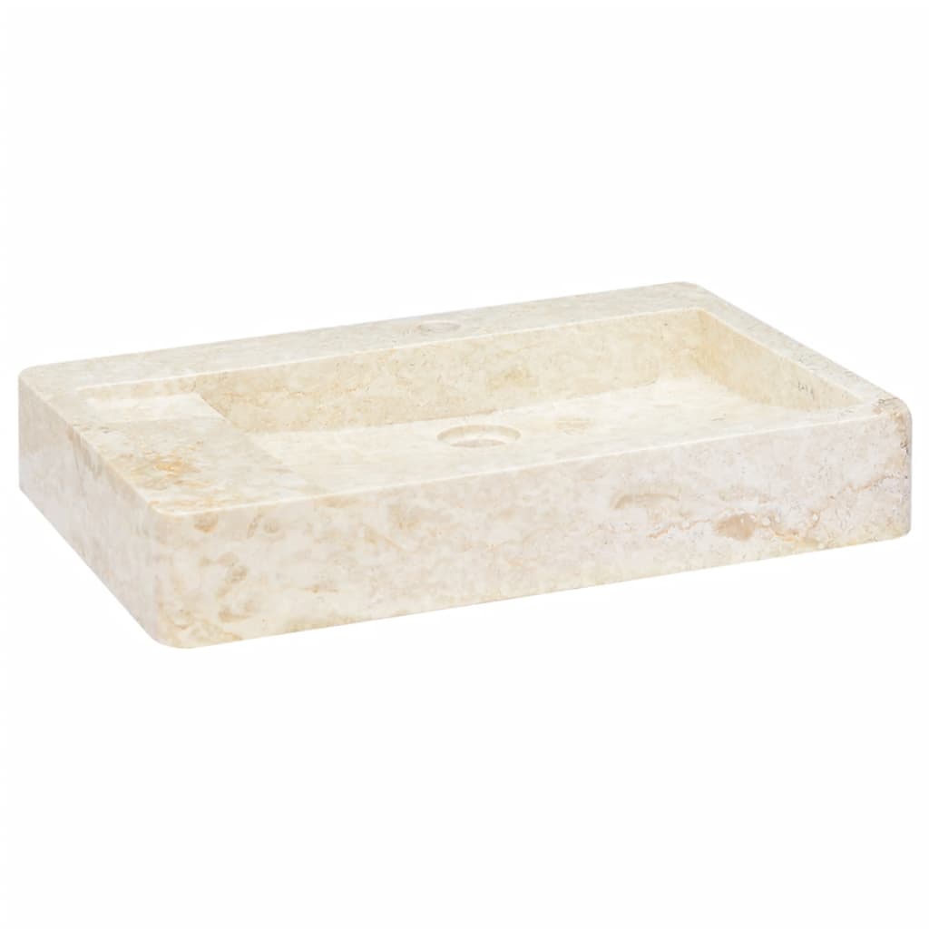 vidaXL Gootsteen 58x39x10 cm marmer crèmekleurig