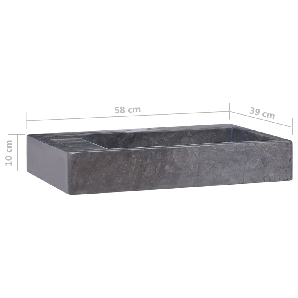 vidaXL Gootsteen 58x39x10 cm marmer crèmekleurig