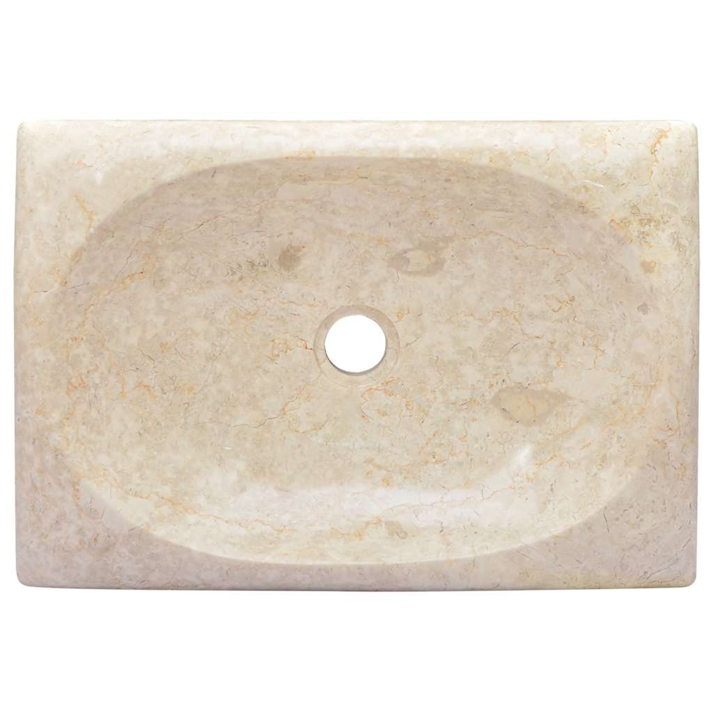 vidaXL Gootsteen 50x35x10 cm marmer crèmekleurig