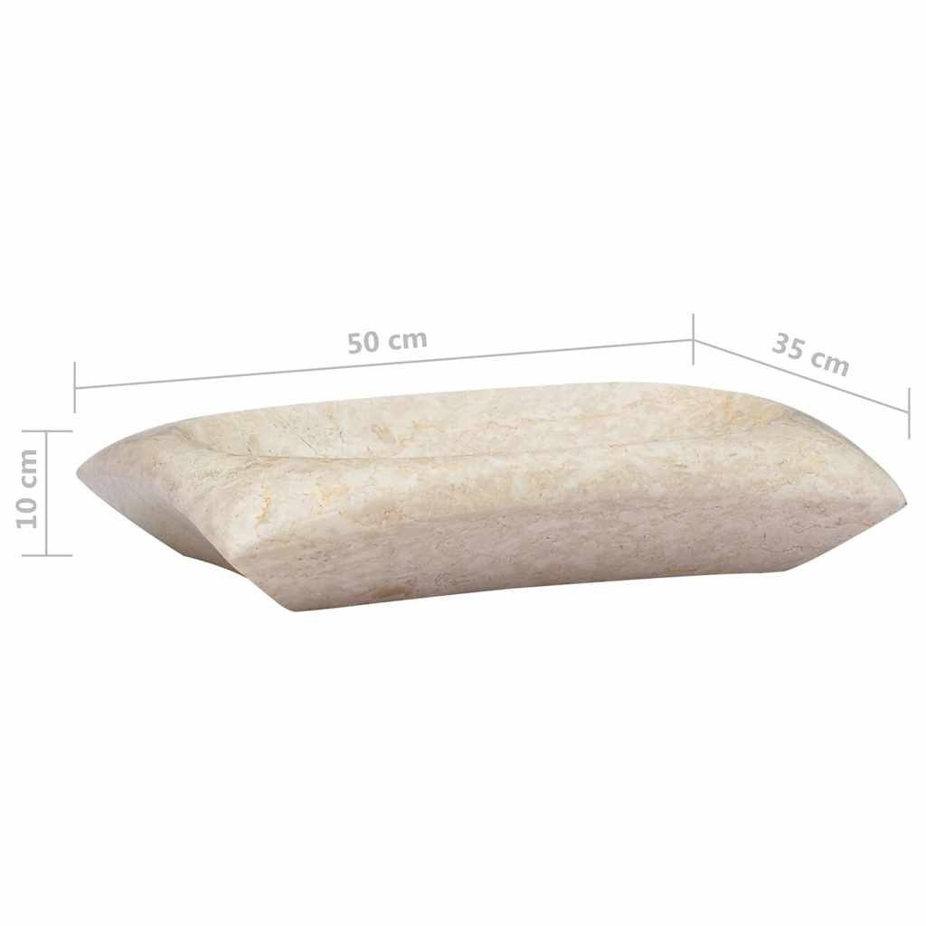 vidaXL Gootsteen 50x35x10 cm marmer crèmekleurig