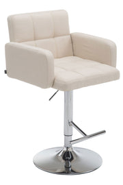 Barkruk Los Angeles Stof creme,chroom creme