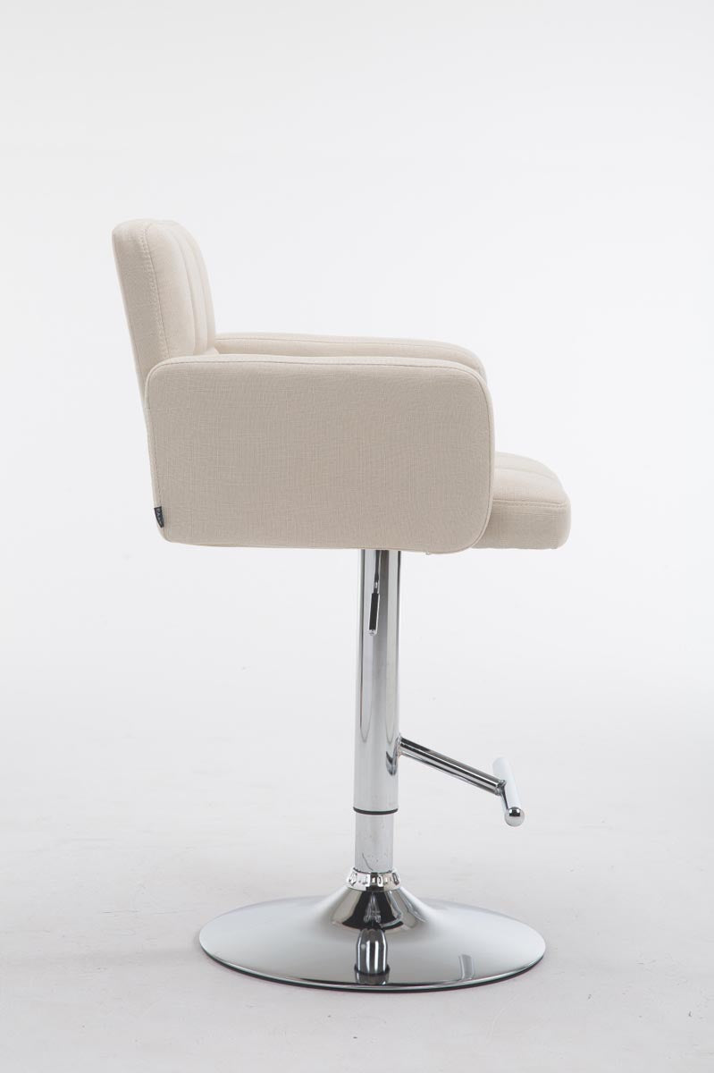 Barkruk Los Angeles Stof creme,chroom creme