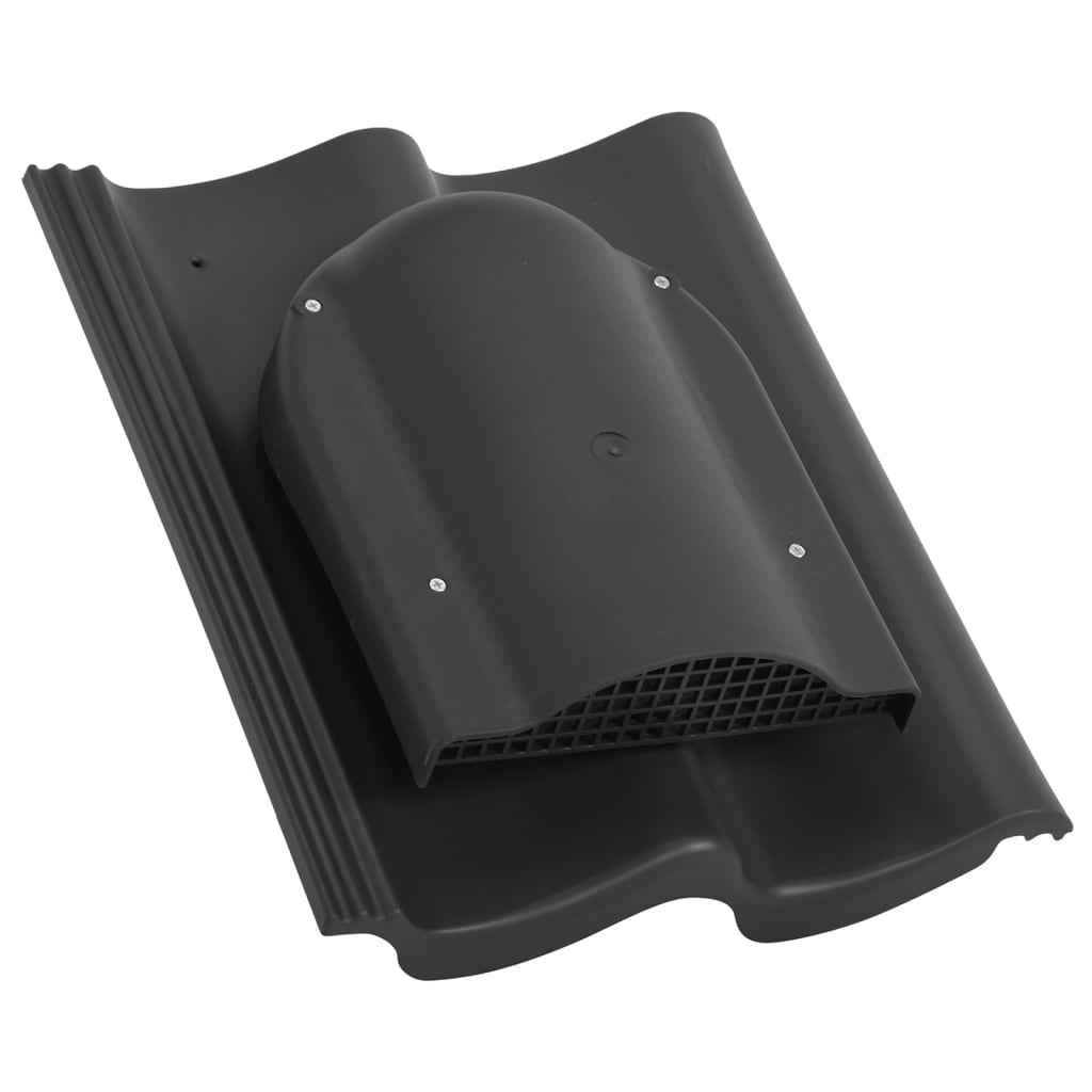 vidaXL Dakdoorvoer plat zwart