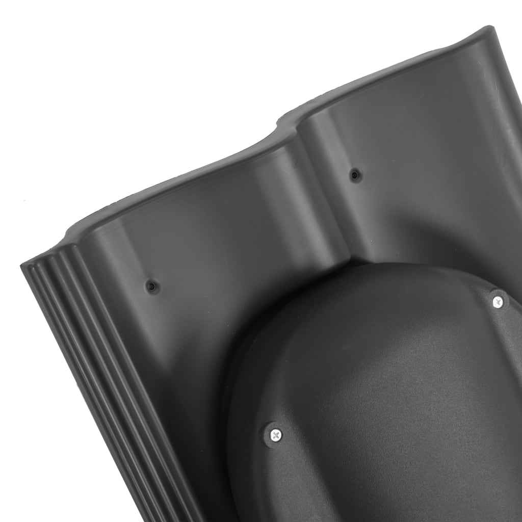 vidaXL Dakdoorvoer plat zwart