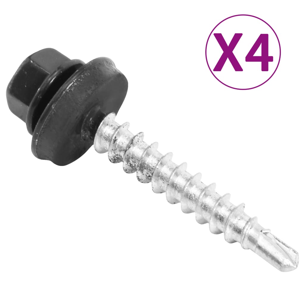 vidaXL Dakdoorvoer plat zwart
