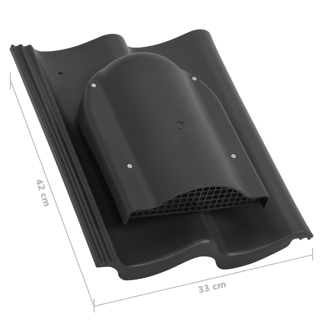vidaXL Dakdoorvoer plat zwart