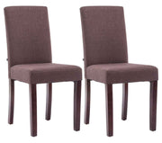 Set van 2 Eetkamerstoelen Ina Stof bruin,cappuccino braun