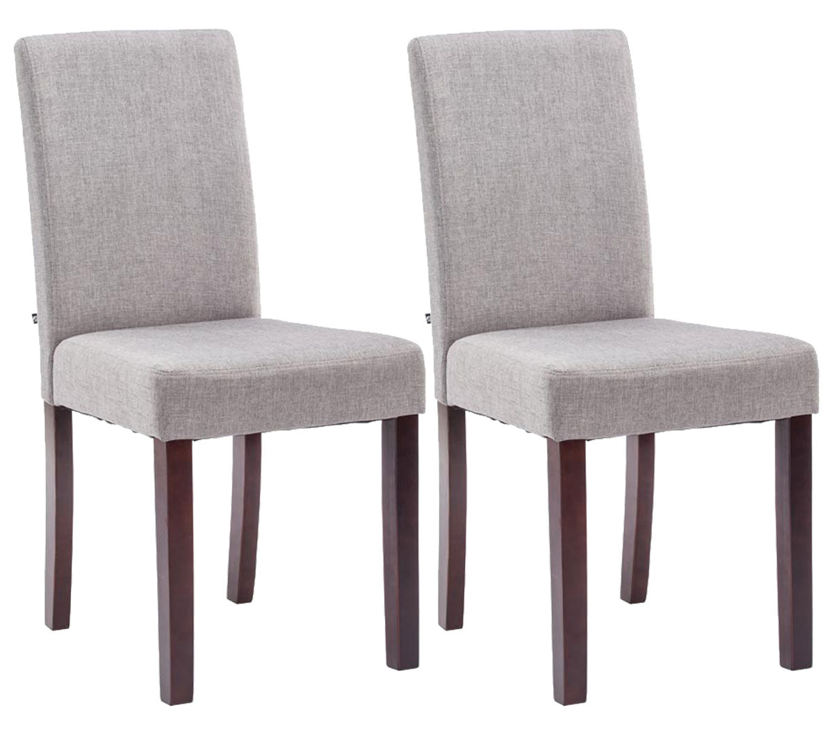 Set van 2 Eetkamerstoelen Ina Stof licht grijs,cappuccino hellgrau