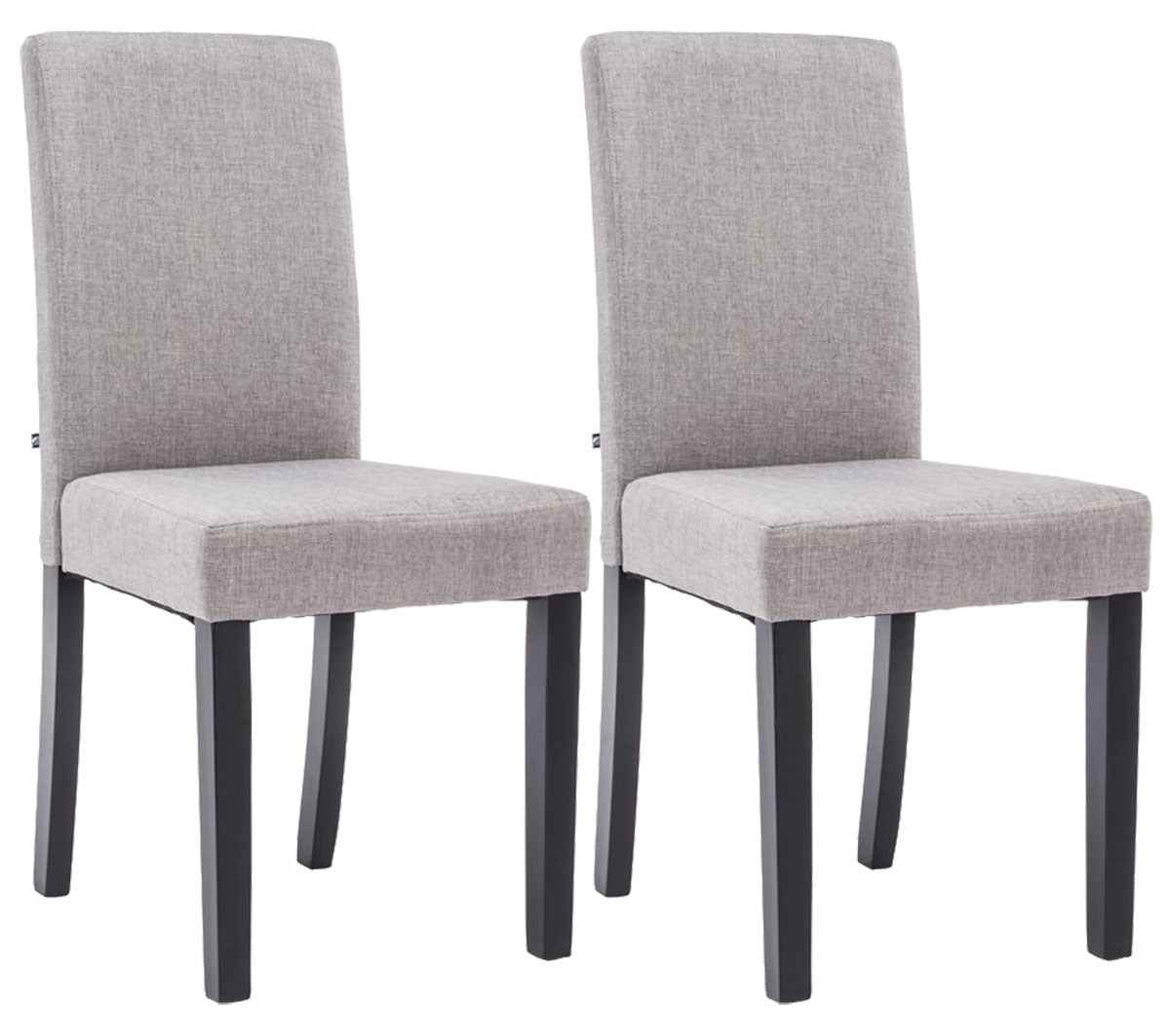 Set van 2 Eetkamerstoelen Ina Stof licht grijs,zwart hellgrau