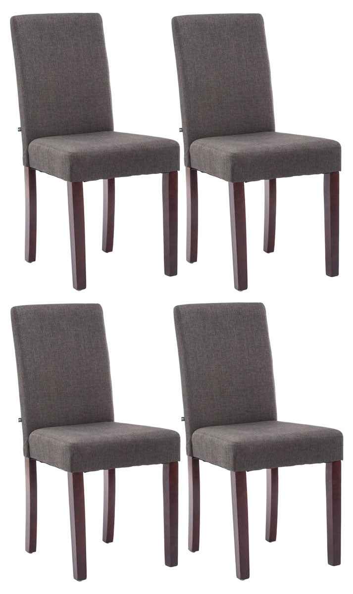 Set van 4 Eetkamerstoel Ina Stof donkergrijs,cappuccino dunkelgrau