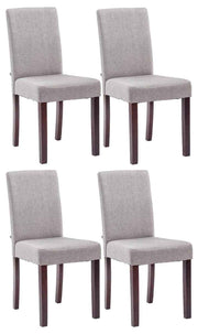 Set van 4 Eetkamerstoel Ina Stof licht grijs,cappuccino hellgrau