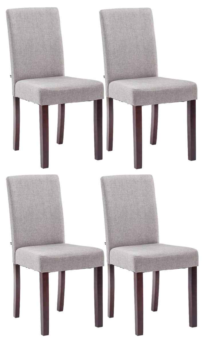 Set van 4 Eetkamerstoel Ina Stof licht grijs,cappuccino hellgrau