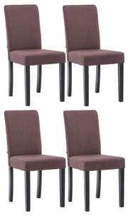 Set van 4 Eetkamerstoel Ina Stof bruin,zwart braun