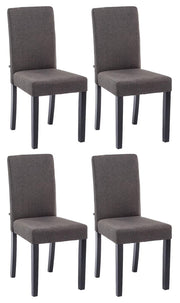 Set van 4 Eetkamerstoel Ina Stof donkergrijs,zwart dunkelgrau