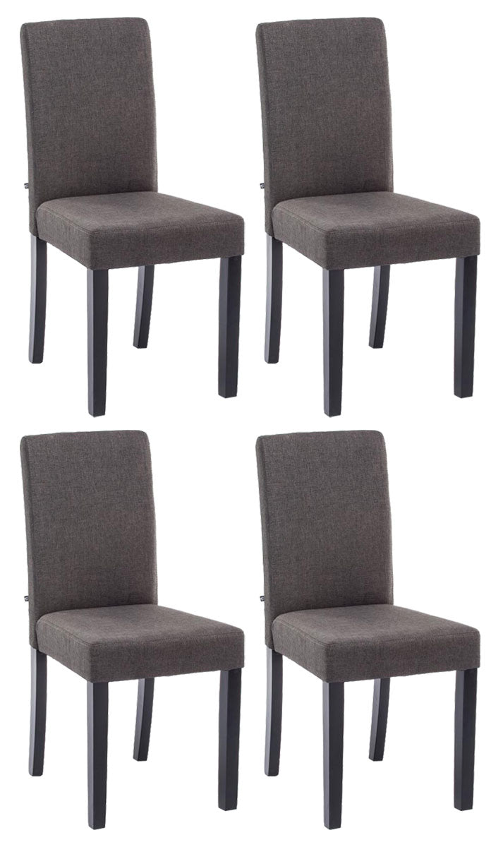 Set van 4 Eetkamerstoel Ina Stof donkergrijs,zwart dunkelgrau