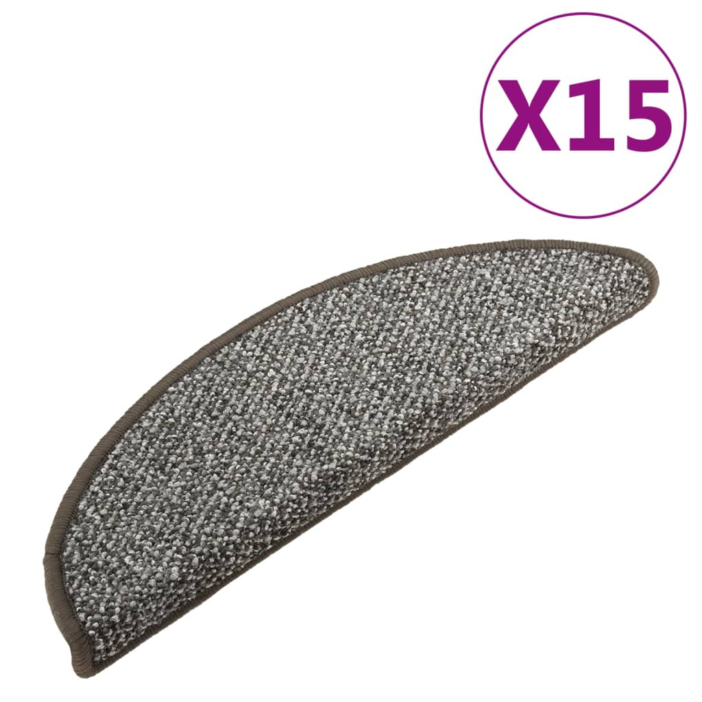 vidaXL Trapmatten 15 st 56x17x3 cm antracietkleurig - Aashly