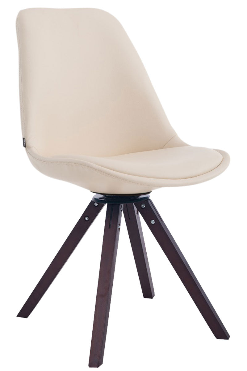 Eetkamerstoel Calais Kunstleer walnoot,creme creme