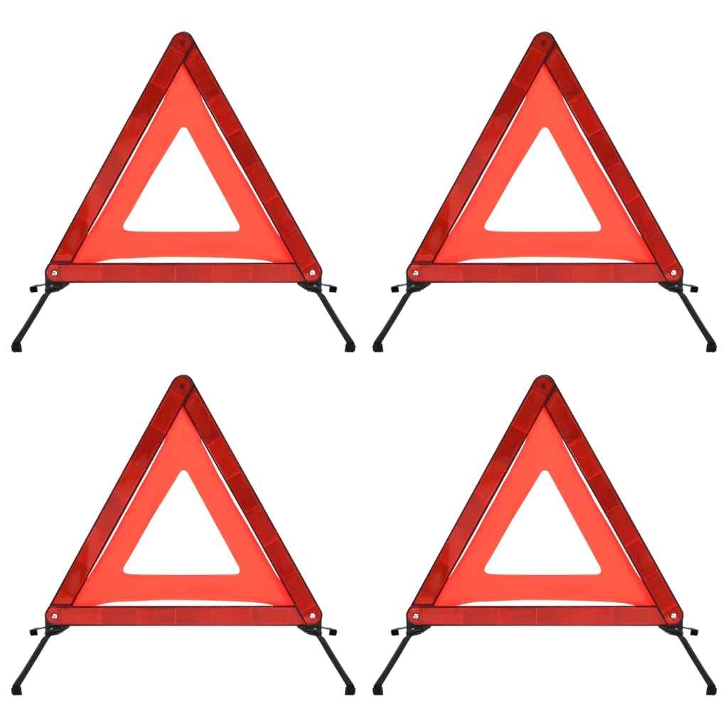 vidaXL Gevarendriehoeken 4 st 56,5x36,5x44,5 cm rood