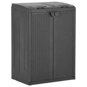 vidaXL Vuilnisbak met 2 deuren 65x45x88 cm PP zwart