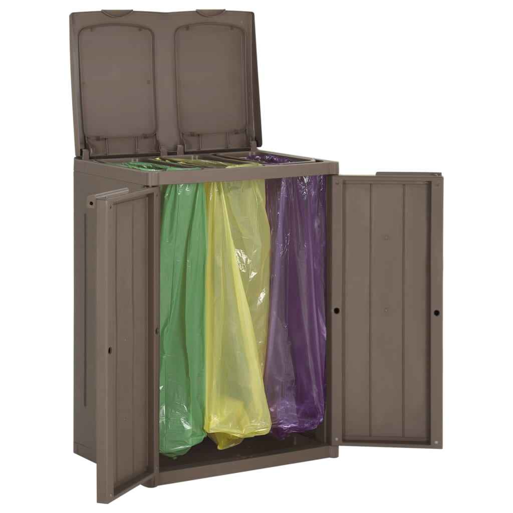 vidaXL Vuilnisbak met 2 deuren 65x45x88 cm PP zwart