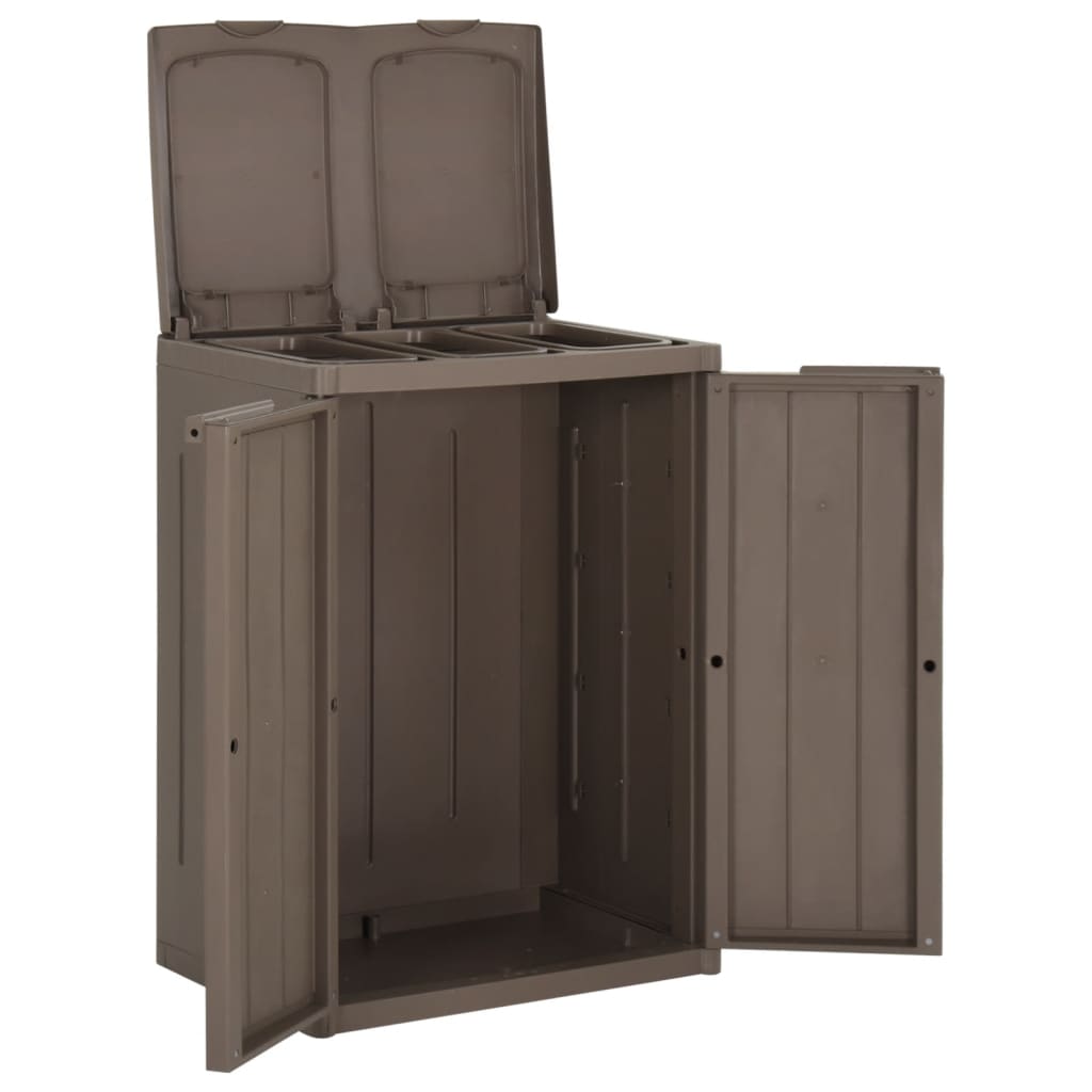 vidaXL Vuilnisbak met 2 deuren 65x45x88 cm PP zwart