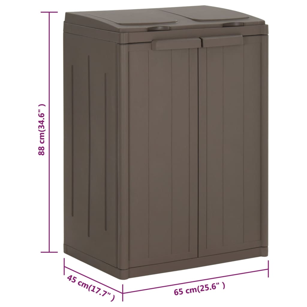 vidaXL Vuilnisbak met 2 deuren 65x45x88 cm PP zwart