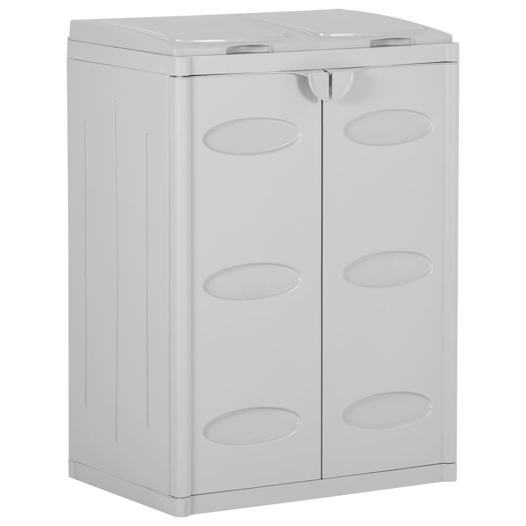 vidaXL Vuilnisbak met 2 deuren 65x45x88 cm PP zwart
