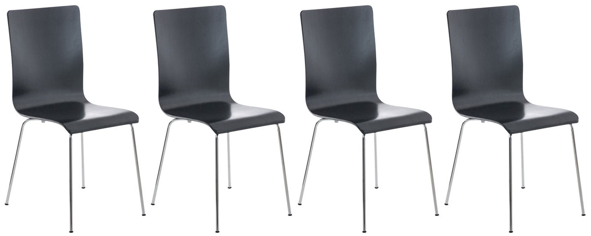 Set van 4 Pepe bezoekersstoelen zwart schwarz