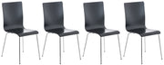 Set van 4 Pepe bezoekersstoelen zwart schwarz