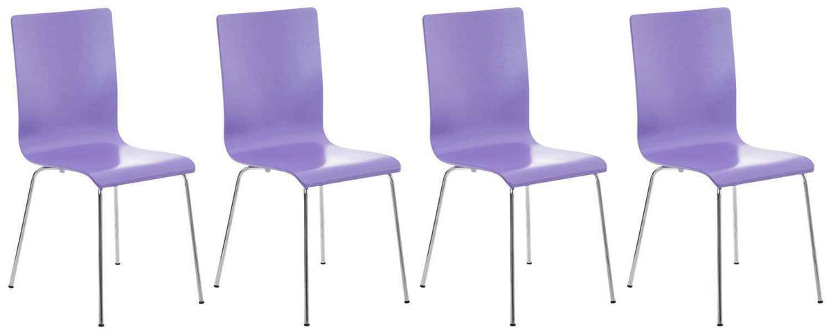 Set van 4 Pepe bezoekersstoelen purper lila