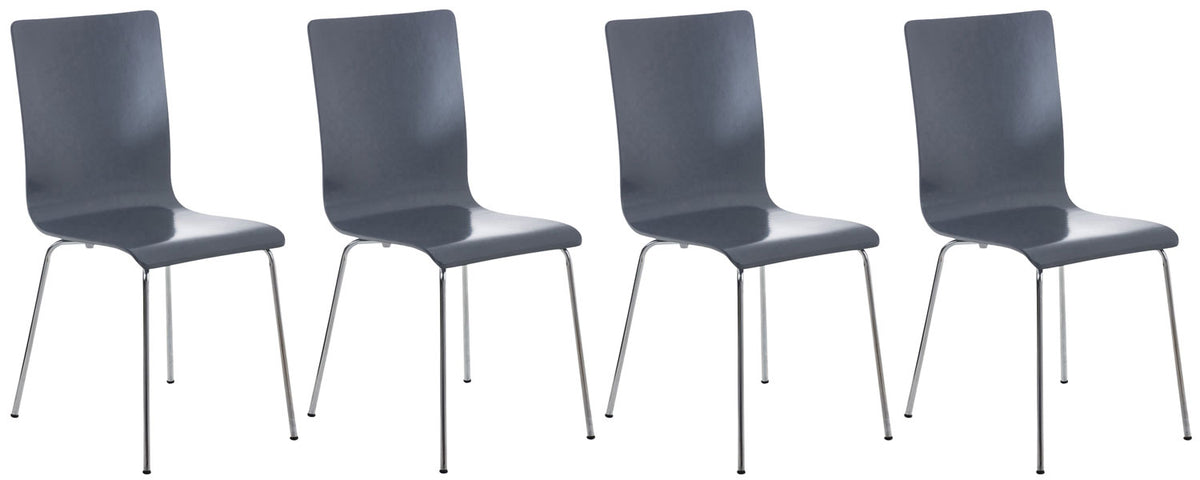 Set van 4 Pepe bezoekersstoelen grijs grau