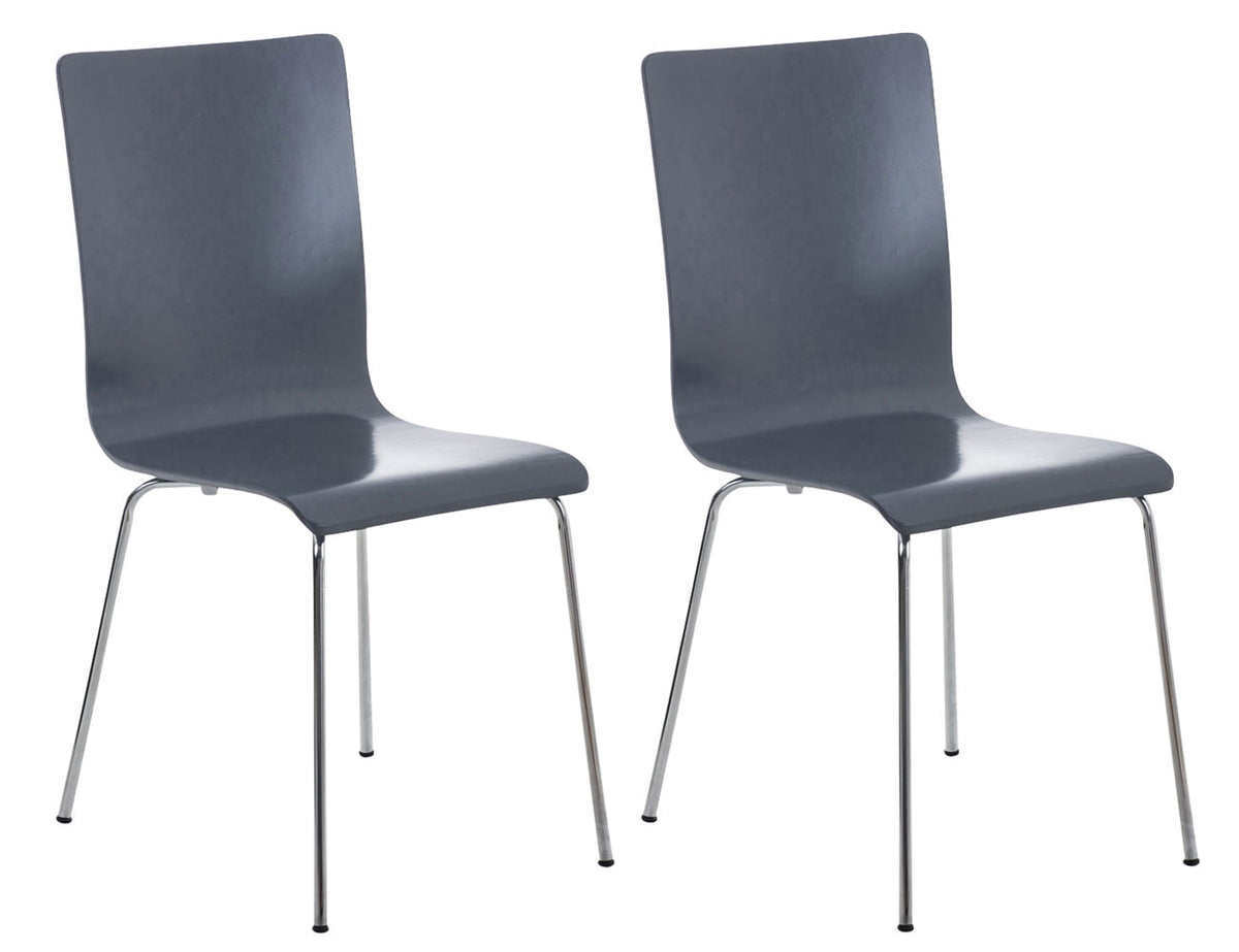 Set van 2 bezoekersstoel Pepe grijs grau