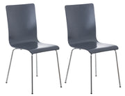Set van 2 bezoekersstoel Pepe grijs grau