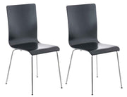 Set van 2 bezoekersstoel Pepe zwart schwarz