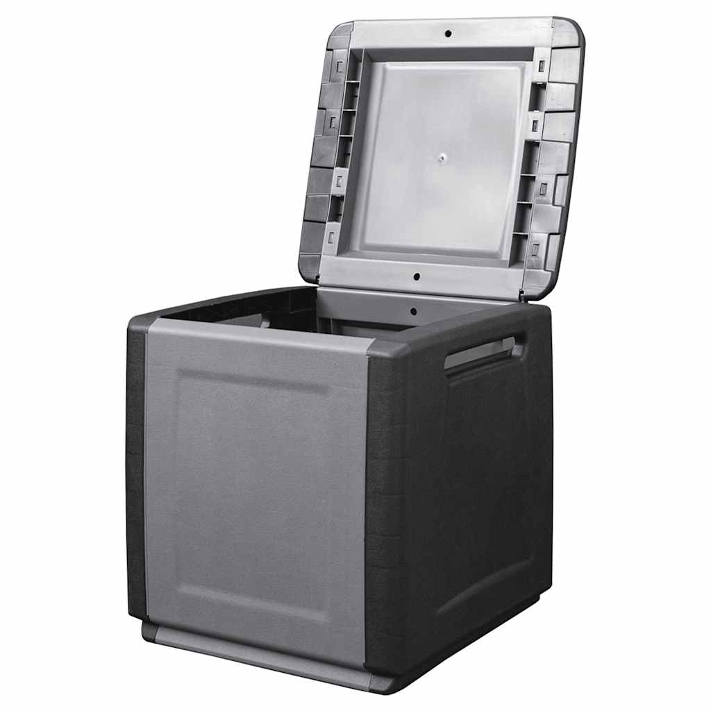 vidaXL Tuinbox 330 L 138x53x57 cm donkergrijs en zwart