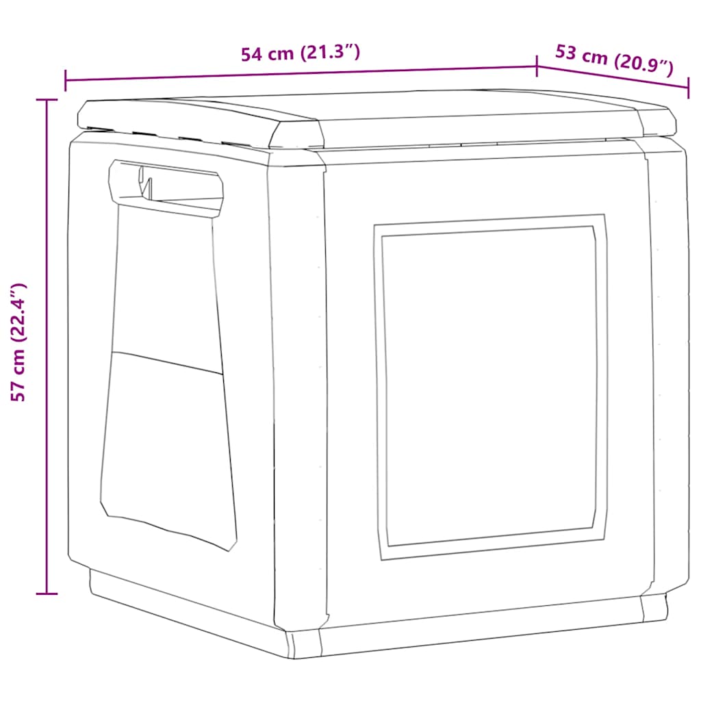 vidaXL Tuinbox 330 L 138x53x57 cm donkergrijs en zwart