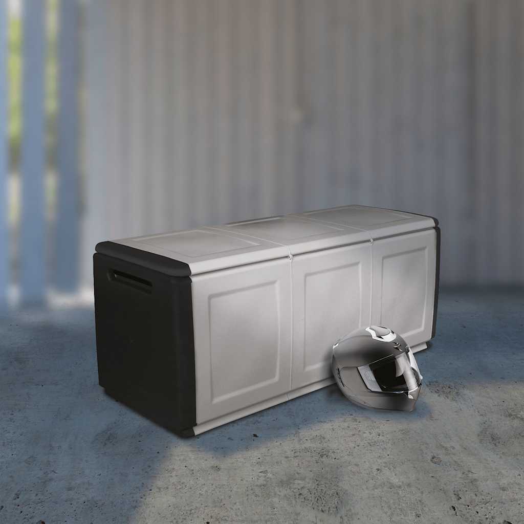vidaXL Garden Storage Box 330 L 138x53x57 cm dark gray and black