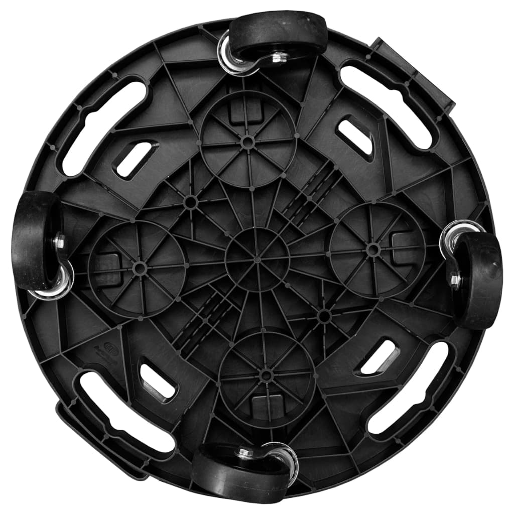 vidaXL Plantentrolley met wielen 275 kg diameter 40 cm zwart