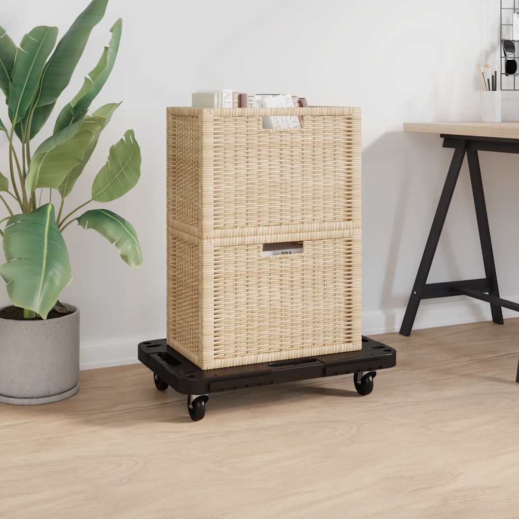 vidaXL Transporttrolley 58x38x12 cm PP zwart