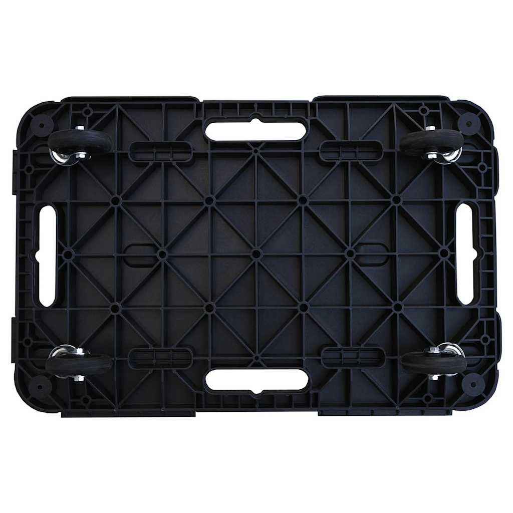 vidaXL Transporttrolley 58x38x12 cm PP zwart