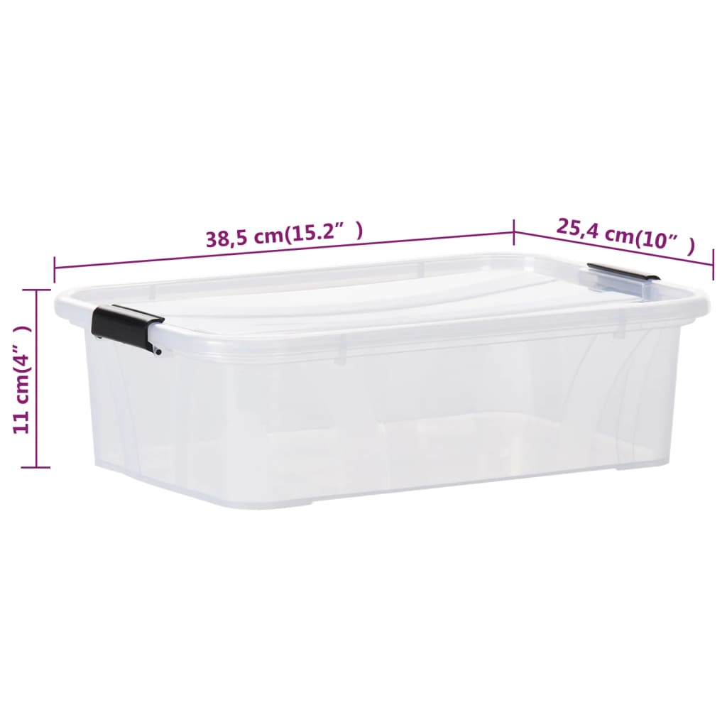 vidaXL Opbergboxen 2 st met deksels 7 L transparant